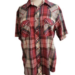Wrangler Men's Short Sleeve Cowboy Cut Regular Fit‎ X-long Tails 16 1/2